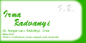irma radvanyi business card